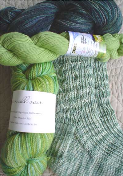 Green sock yarn