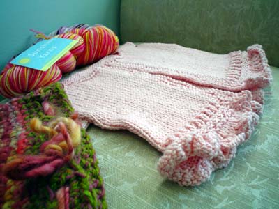 Baby sweater, hat and yarn