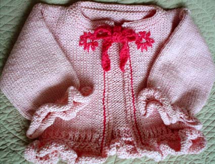 Ruffled baby sweater