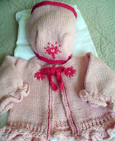baby sweater with bonnet