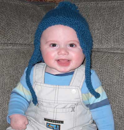 Sean wearing his blue hat